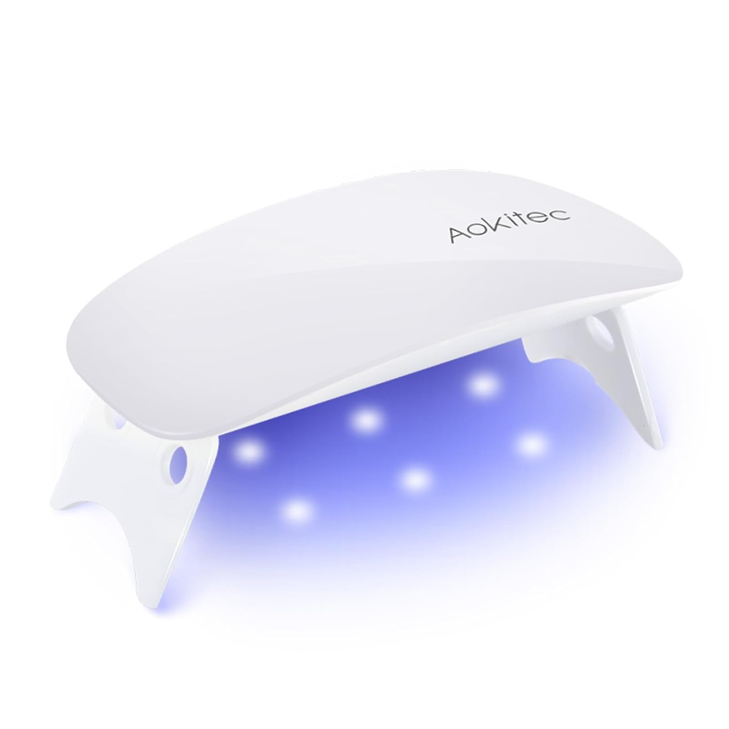 Aokitec Mini LED UV-lampe, UV-gel-neglelampe, bærbar negletørrer til alle slags gel-neglelak, museformet hærdningsværktøj, kompakt, let med USB-kabel (hvid)