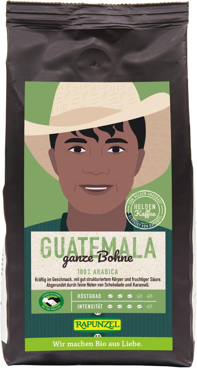 Rapunzel Hero Guatemala økologisk kaffe, HIH hele bønner (6 x 250 g)