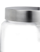 Relaxdays slikkrukker Sæt med 4 1,5 l opbevaringskrukker til søde madvarer Candy Bar Rustfrit stållåg Klart gennemsigtigt sølv madopbevaringskasser Naty Shop