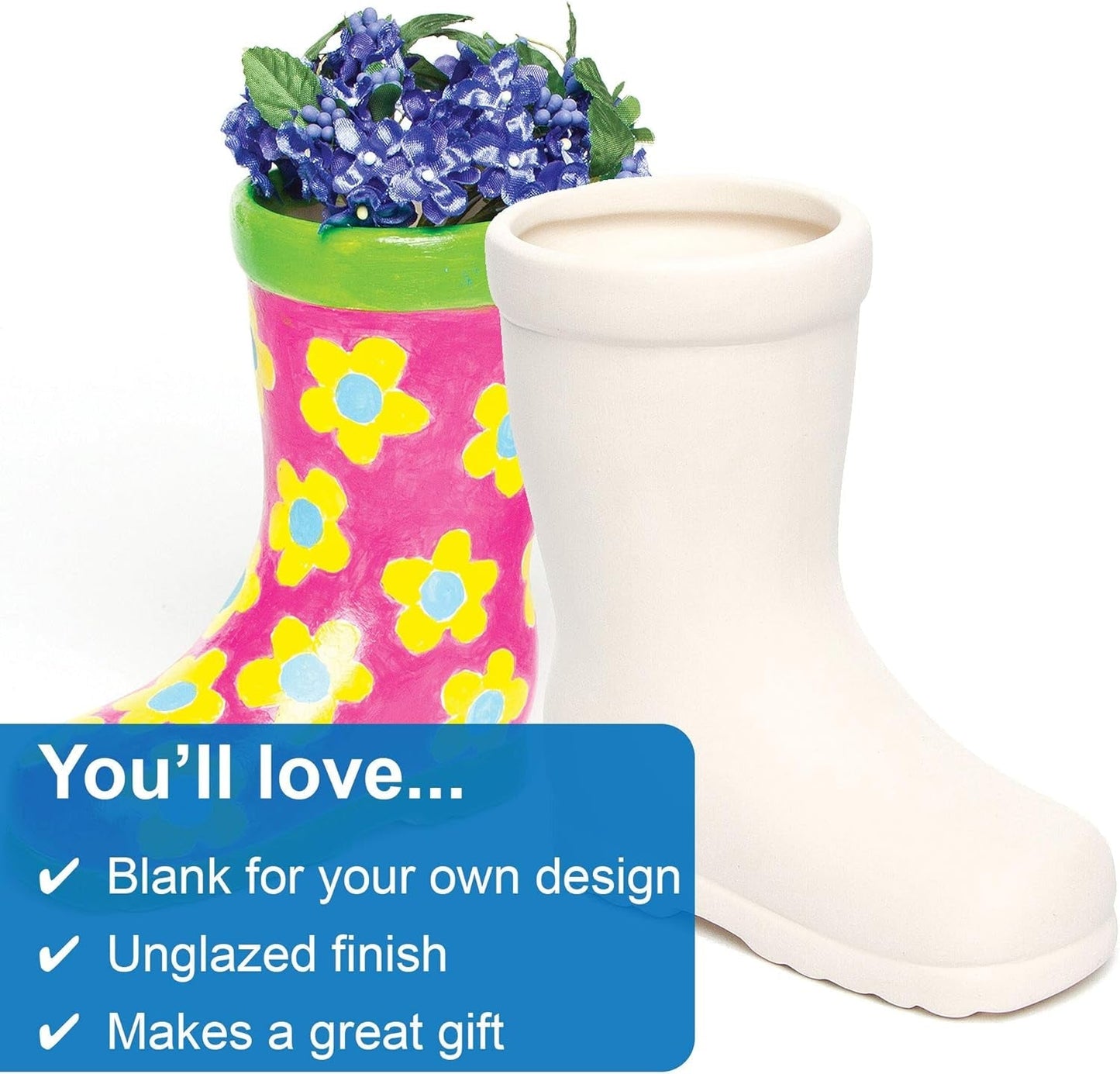 Baker Ross 'Wellies' keramiske gryder til børn (2 pakke)