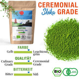 ORIGEENS BIO MATCHA CEREMONIAL GRADE "SHIKA" - Økologisk japansk te fra Shizuoka - Matcha Latte/Usucha - 30g refillpose - Ceremoniel økologisk Matcha grøn te-pulver