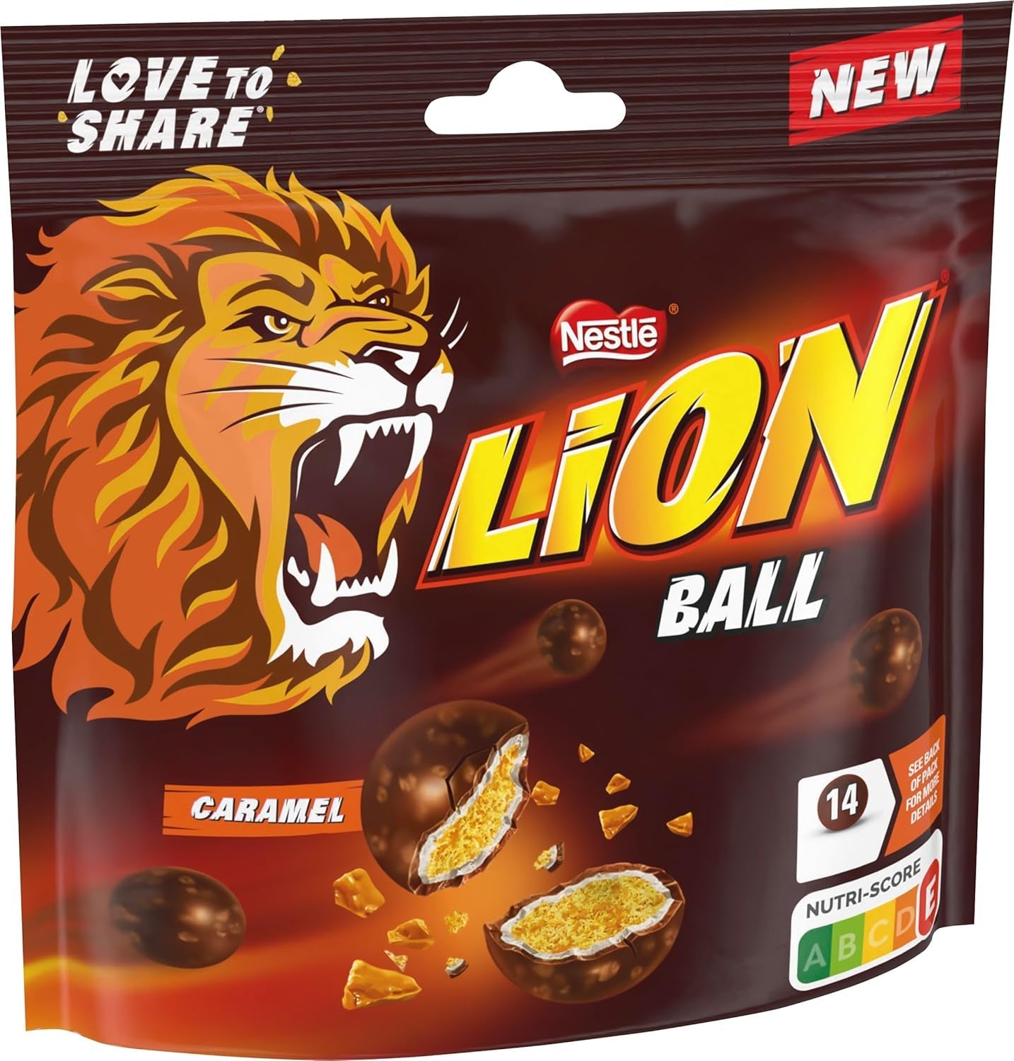 Pakke Nestlé-kugler med mælk, hvid, karamelløve (3 x 130 g)