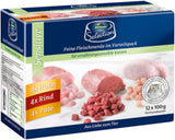 Dehner Premium Katzenfutter Sensitive Multipack, Nassfutter, für Ernährungssensible Katzen, er 4 x Huhn / Rind / Pute, 12 x 100 g pose (1,2 kg)