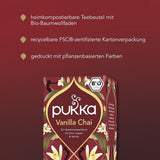 Pukka | Blanding af økologiske teer "Vanilla Chai" | Kanel, ingefær og vanilje | Te til en godbid med naturlig sødme | Pakke med 1 | 20 teposer