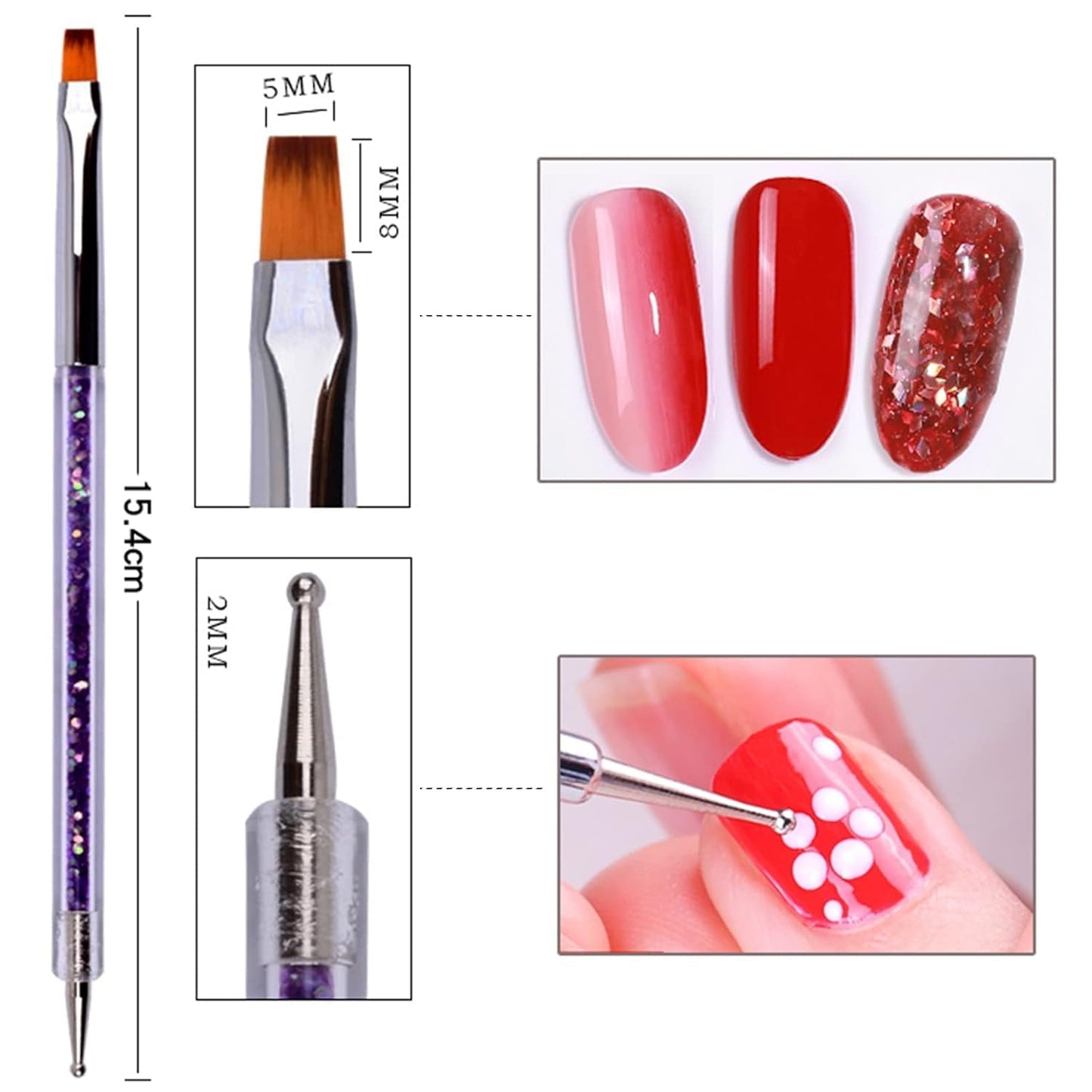 Nagel Art Fineliner Pinsel[5 Stück],Nagel Art Liner Pinsel,Professionel Detail Pinselet,Nagellack Pinsel,Für Nail Art Design Malersalon,Nageldesign Nagel Fußpflege