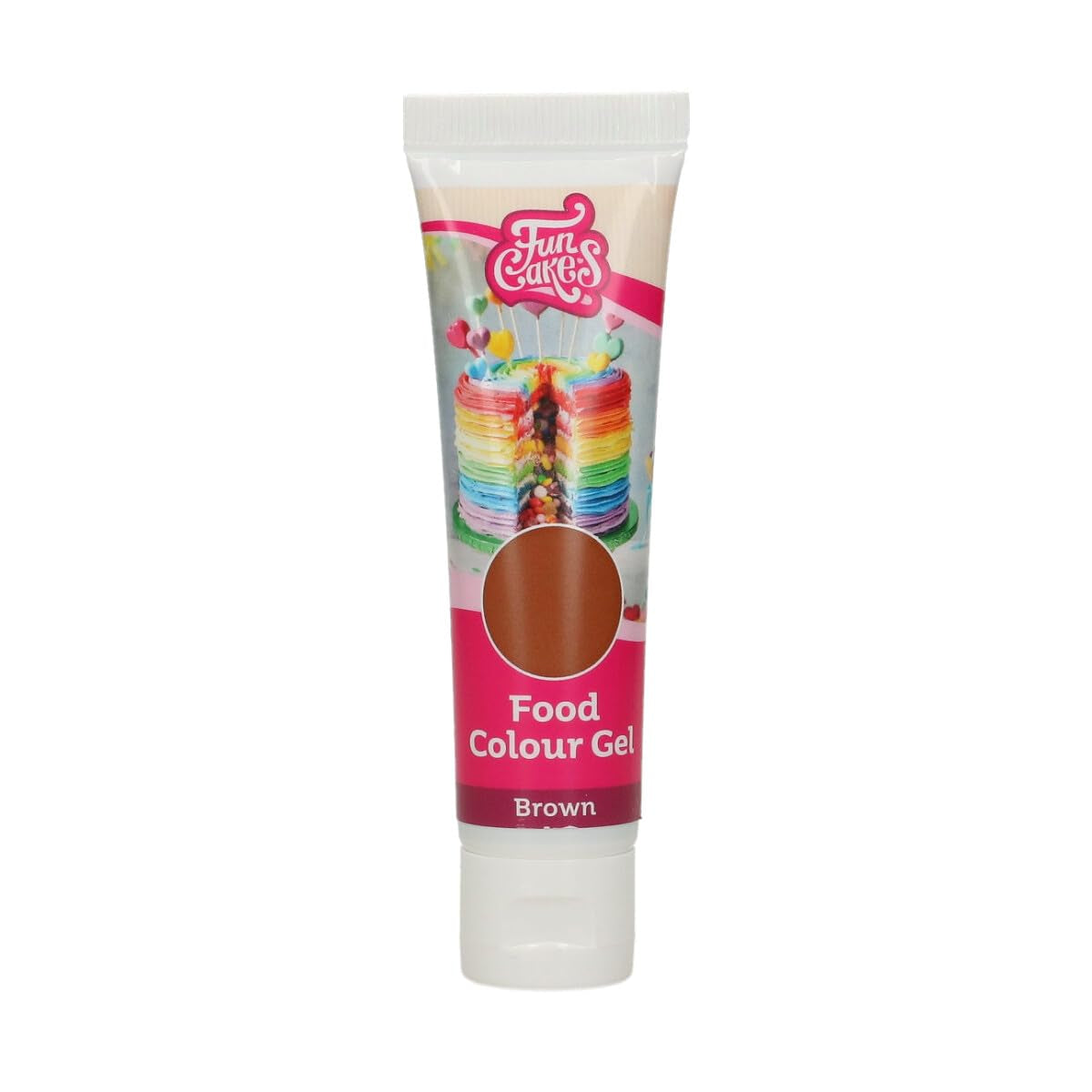 Funcakes madfarve, brun gel: Højkoncentreret madfarve til dej, creme, fondant og marcipan. Nem dosering. Enkelt dråbe for at skabe levende farver. Halal. 30 g.