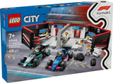 LEGO City F1 Garage med Mercedes-Amg og alpine racerbiler - Formel 1 racerbil med 2 førere og 4 mekaniske minifigurer - Gave til drenge og piger 7+ og fans 60444 Besuche den LEGO-Store byggesæt