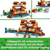 LEGO Minecraft Frøhuset, legetøjshus med figurer inklusive zombie, slim og druknende mand, plus tilbehør som legetøjsbåd og arbejdsbord, gave til drenge og piger fra 8 år 21256 Byggesæt Besuche den LEGO-Store
