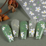 5 stk Geprägte Gänseblümchen Nagelsticker Selbstklebend Blumen Nagelaufkleber Gänseblümchen Schmetterling Nagel Sticker Nageldesign Aufkleber Nägel Zubehör Blume Nail Sticker Flower Nail Art Stickers