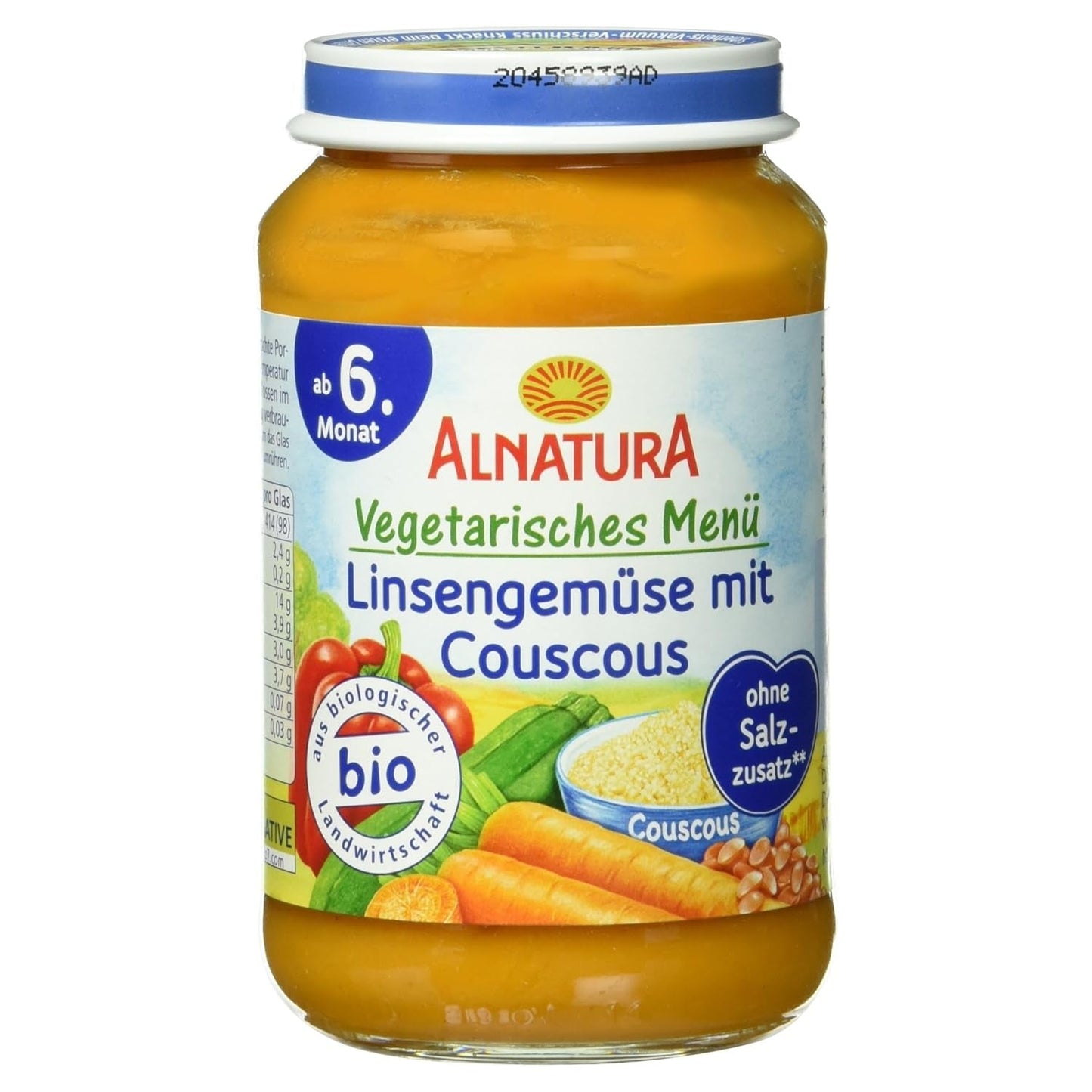 Økologisk linsegryde med couscous (fra 6 måneder), 190 g