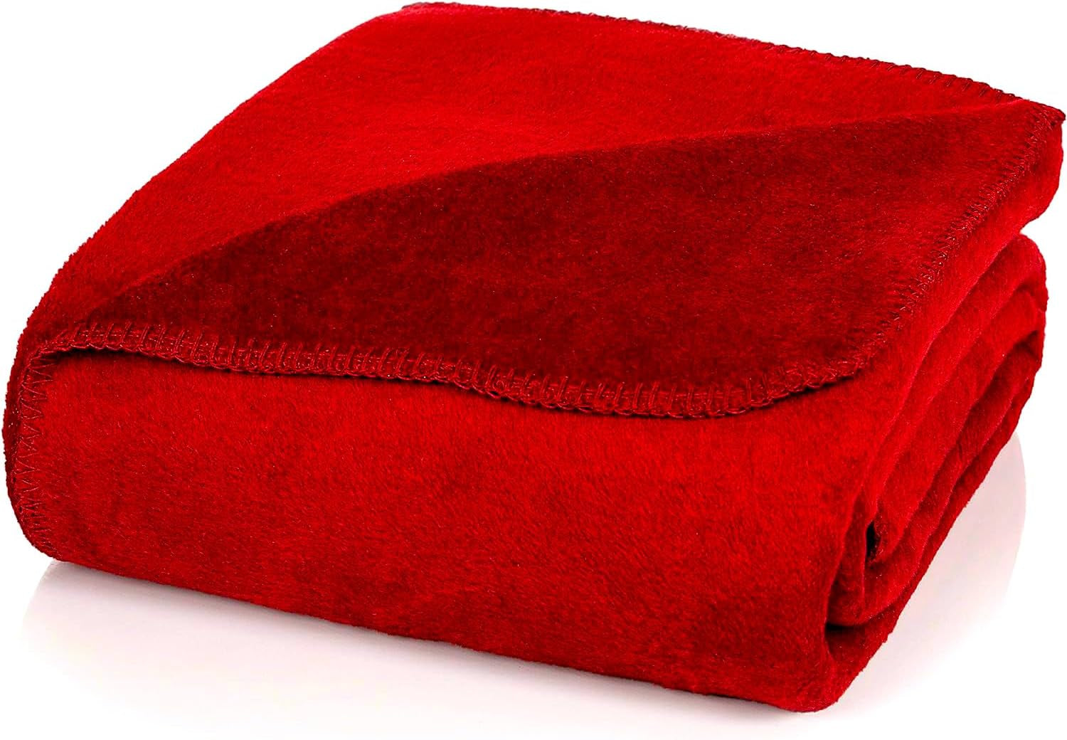 Glat hyggetæppe enkelt bordeaux rødt tæppe 130X170 cm sofa, blødt og varmt uldtæppe ekstra fluffy som et sofatæppe sofatæppe, krammetæppe hyggetæppe, plys sofa-pudetæppe, U1B senge og tæpper Glat Uni-Burgundy