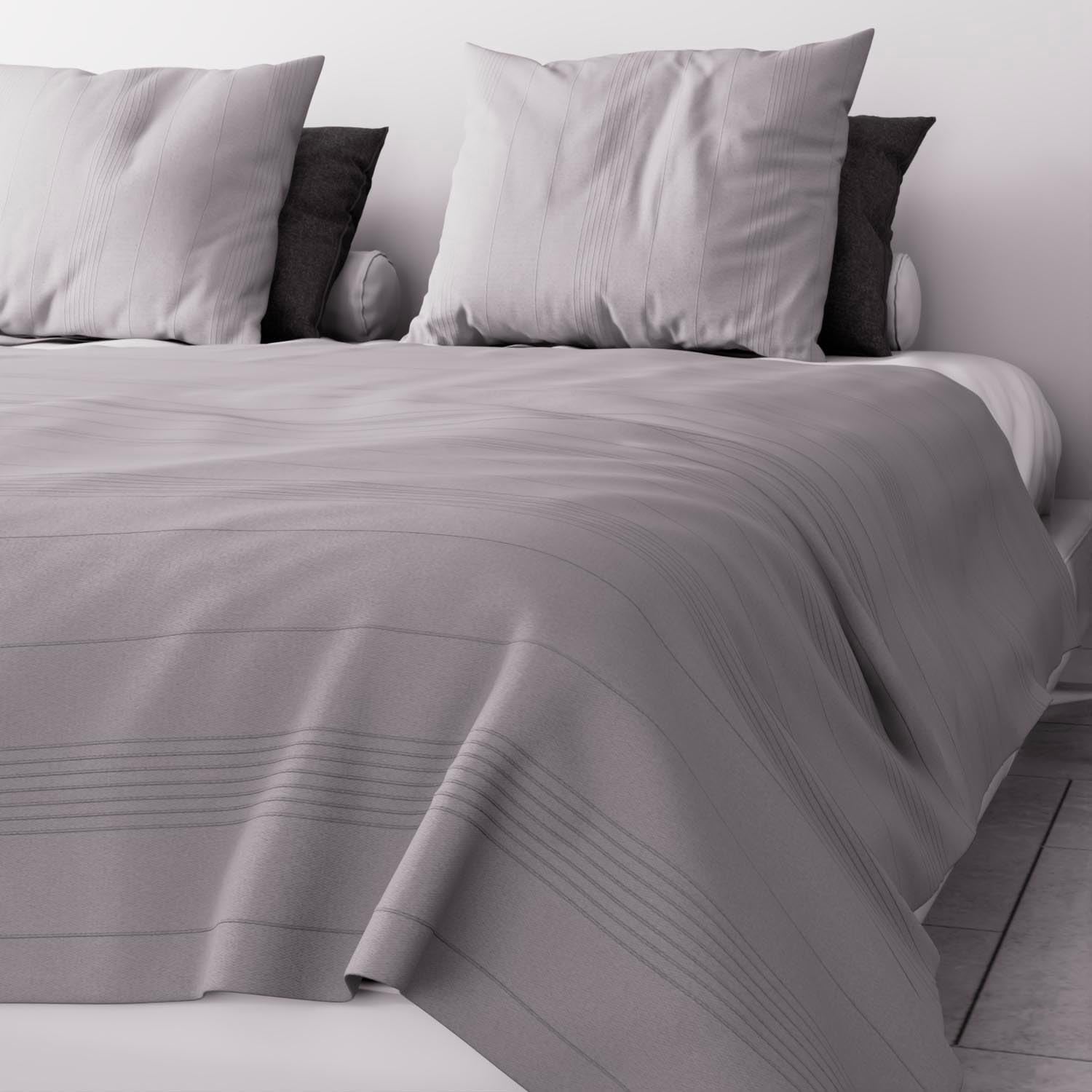 Soleil D'Ocre Adele, Zigzag Cover, Smidt fra sofaen, Polycoton, Grå, 220 X 240 Cm Naty Shop Dyner og dyner Grå 220 X 240 Cm