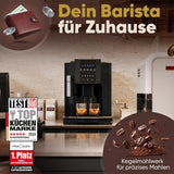 Fuldautomatisk ProfiCook® espressomaskine med mælkeskummer til cappuccino | Konisk kværn | med kopvarmefunktion | Italiensk professionel pumpe | Touchskærm | Espresso | PC KAV 1281