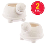 Baker Ross FX594 Turtle Keramiske Plantekasser - Pakke med 2, Mal din egen plantekasse