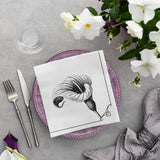 PAW - Airlaid servietter - Stoflignende (40 X 40 Cm) I 50 stykker I Til begravelse, Begravelse, Begravelse, Afsked I Højkvalitets Borddekoration Stofservietter - Hukommelsesblomst I Mindeblomst