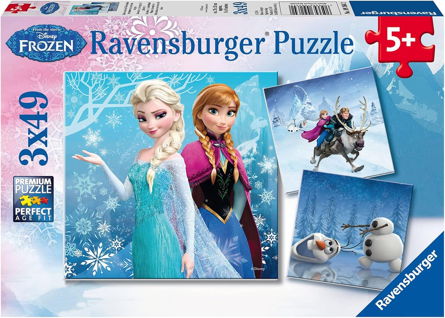 Ravensburger børnepuslespil - 09264 Adventures in Winterland - puslespil til børn fra 5 år og opefter, Disney Frozen puslespil med 3X49 brikker Puslespil Naty Shop Standardtitel