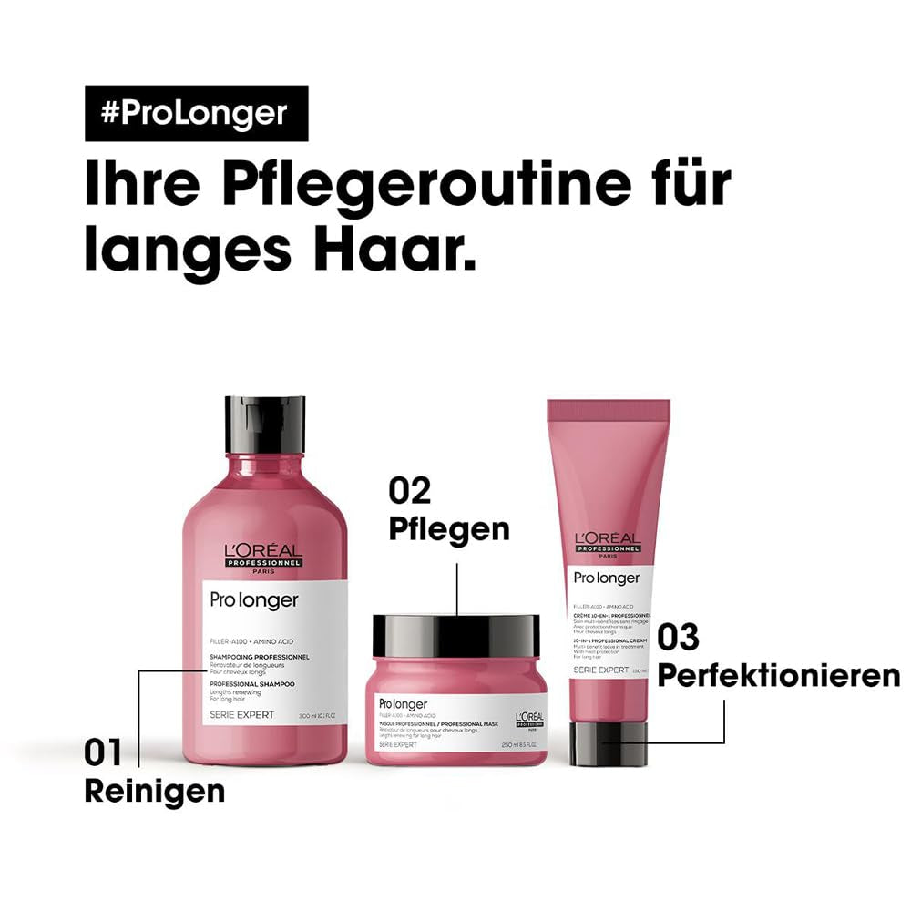 L'Oréal Professionnel hårstyrkende maske til langt og tyndt hår med Filler A-100 og aminosyrer, Series Expert, Pro Longer Mask Hair Mask Naty Shop