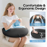 Spil- og læsepude, læsepude til seng/sofa/gulv, fodrings-/hæklepude med stor ergonomisk spillepude, gamerpude til iPad/laptop - sort