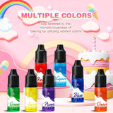 Gel madfarve - 7 x 15 ml koncentreret regnbuefarve til kagepynt, bagning, småkager, macarons - Sukkerfri madfarve til drikkevarer, kagepynt, Slime DIY