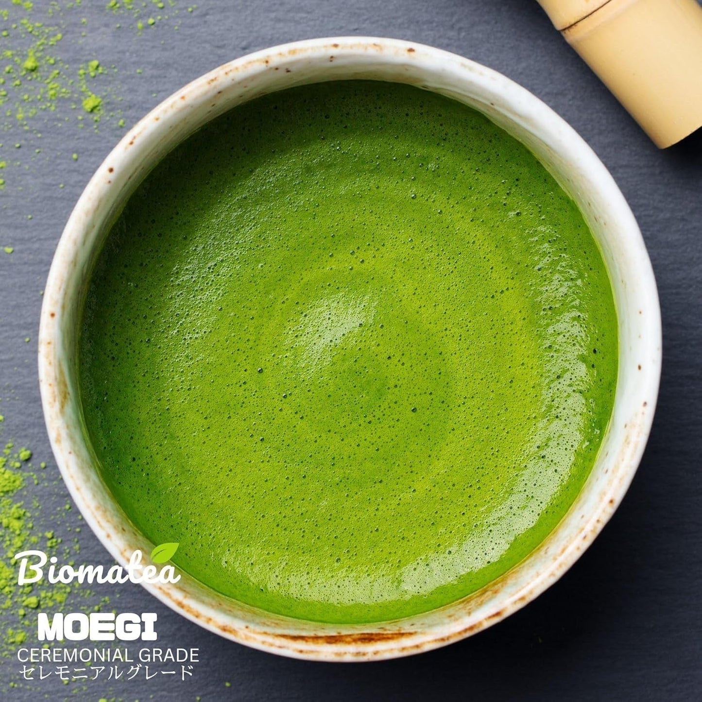 50G Matcha af ceremoniel kvalitet fra Japan - 100 % naturlig, pesticidfri og testet - Stenmalet - Moegi Matcha Premium japansk tepulver