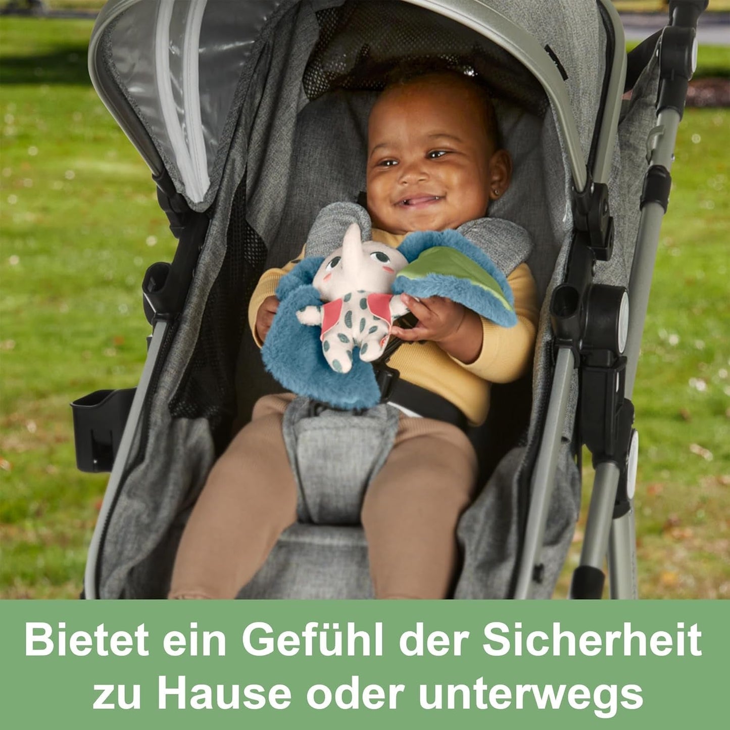 Fisher-Price Giant Ear Elephant - Yndigt blødt plyslegetøj med ekstra store ører, lavet af 90 % genbrugsplast og FSC-certificeret emballage, til babyer fra 3 måneder og opefter, HKD63 Bebe Toys Naty Shop