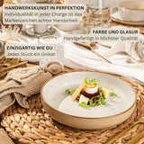 SÄNGER Rio Creme | 18 dele Stentøjsstel til 6, inklusive 6 middagstallerkener, 6 desserttallerkener og 6 skåle | VÆRDIINDSAMLING