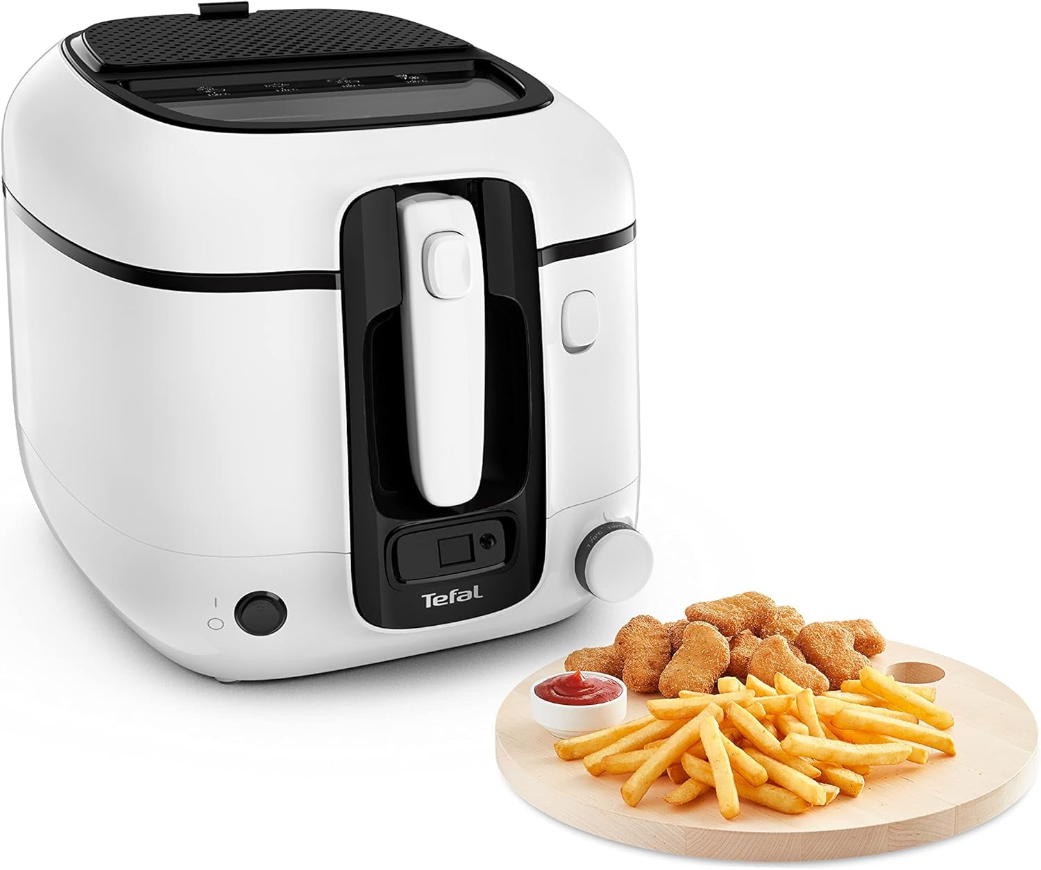 Tefal Super Uno Access Frituregryde, Kapacitet 2,2 L, Dele til opvaskemaskine, Lugtfilterapparater Naty Shop Super Uno Mit Timer Weiß/Schwarz