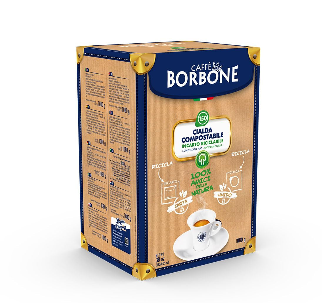 Caffè Borbone komposterbare Kaffeepads, Rote Kaffeemischung - 150 Pads - Kompatibel med ESE System Papier Pads 44 mm