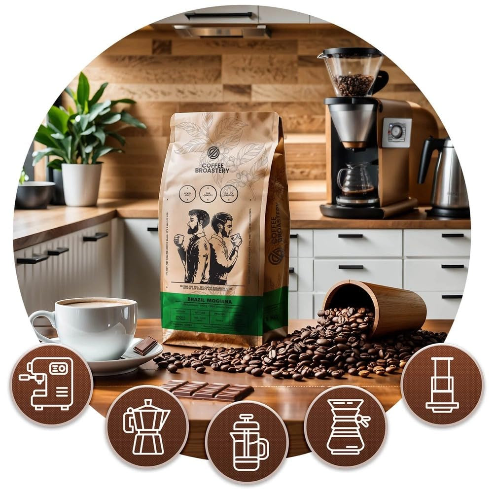 Sæt med kaffebønner 3x1kg 3000g | Brasilien Guaxupe | Brasilien Mogiana | Brasilien Cerrado | Brasilien | Særlig kaffe | Frisk stegt