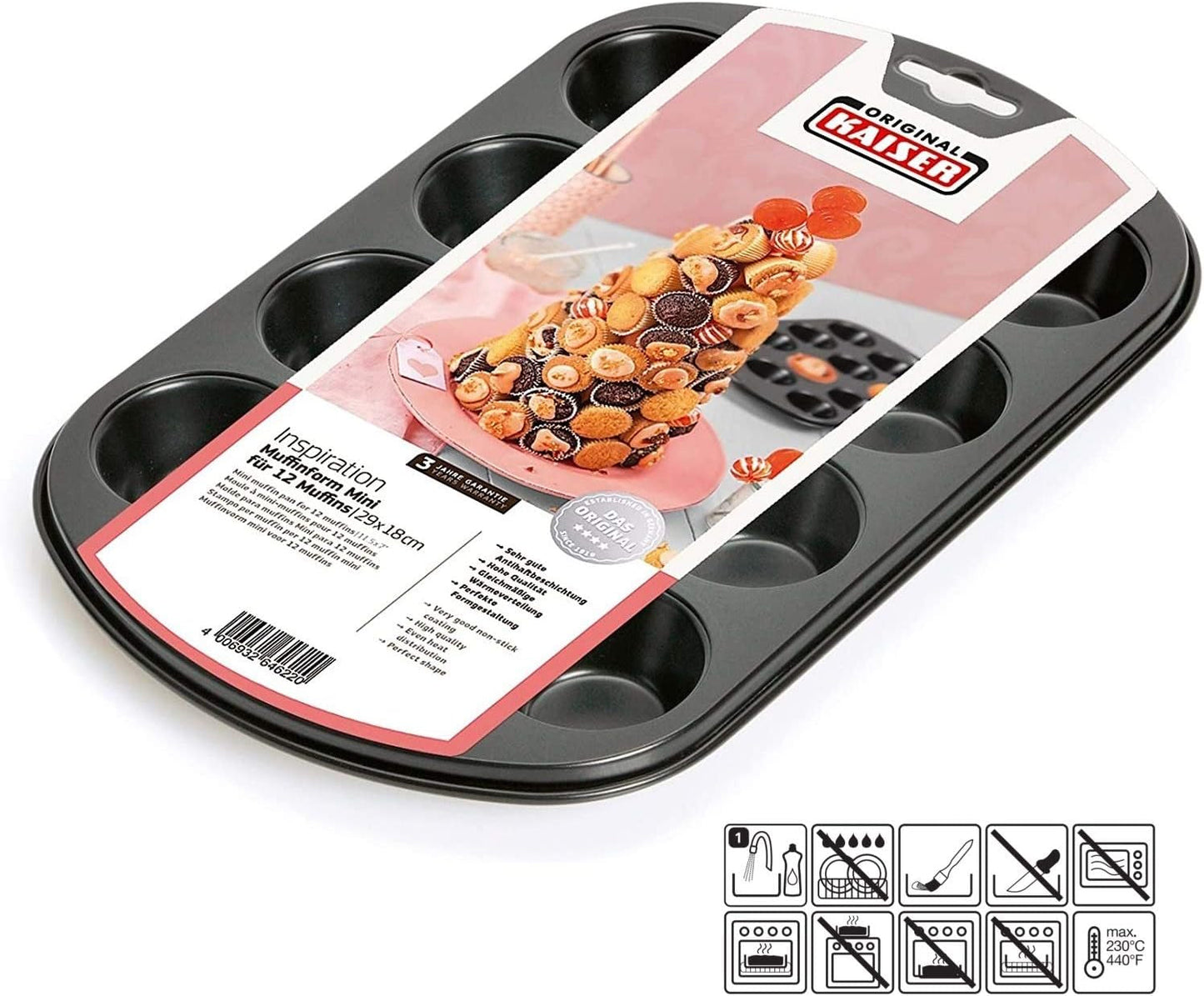 Original Kaiser Inspiration, pande til 12 muffins 38 X 27 cm Naty Shop