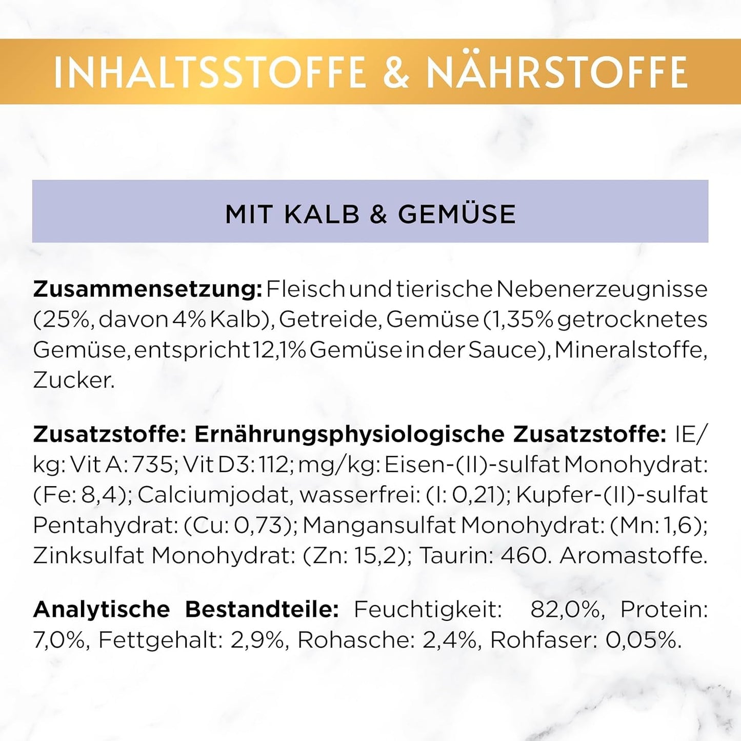 Møre gourmet-guldstykker i grøntsagssauce Kalve- og grøntsagsvåd kattefoder Pakke med 12 (12 x 85 g)