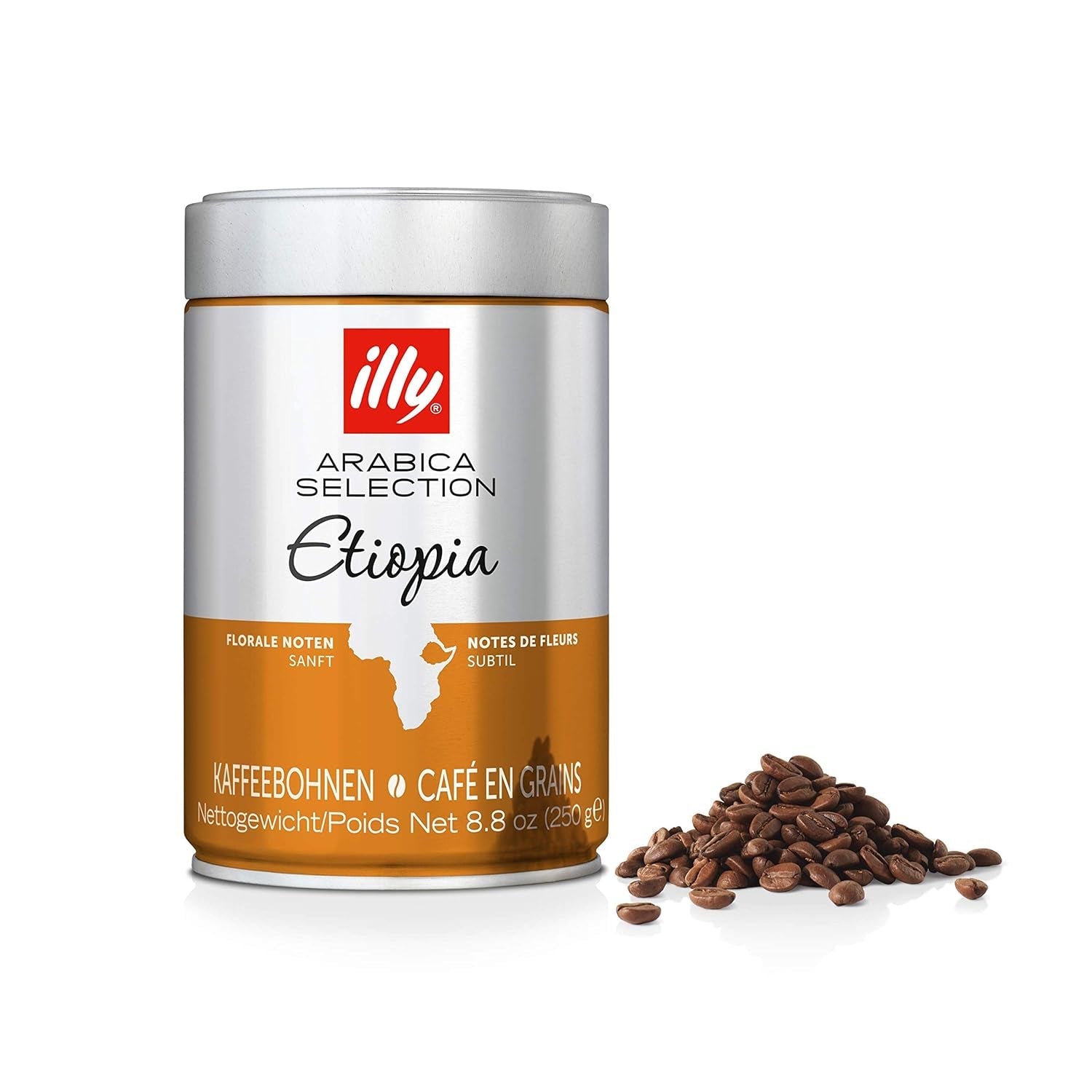 Illy kaffe, espressobønner fra Selection of Arabica fra Etiopien - pakke med 2 doser á 250g hver