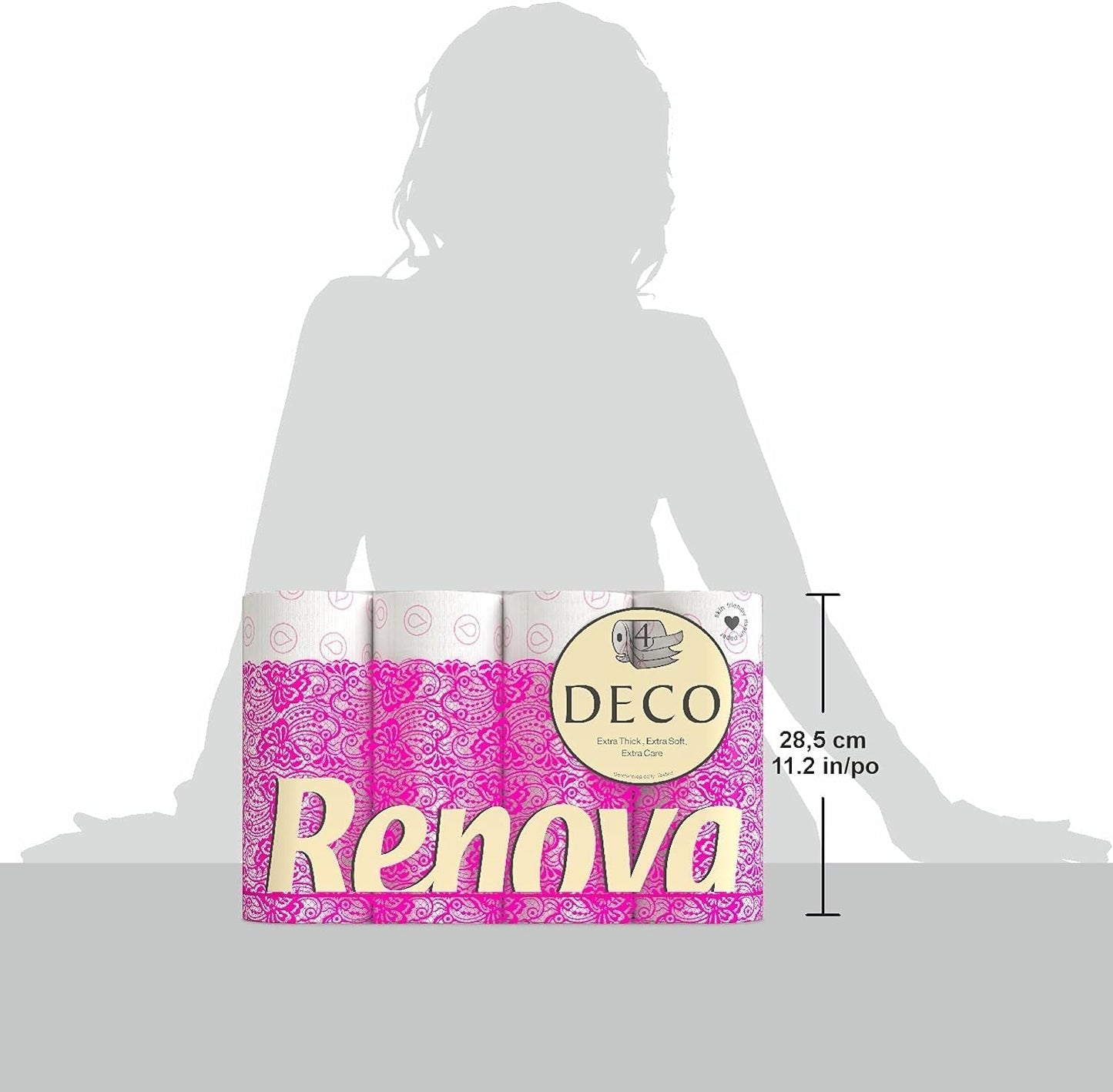 Toiletpapir Renova 4 lag hvid dekoreret duftende - 12 ruller rulle Blanco Decorado Perfumado