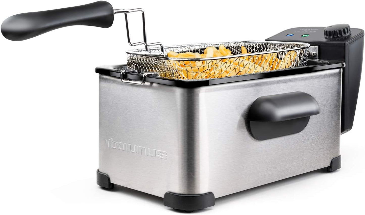 Taurus Professional 2 plus - Oliefrituregryde, 2 liter, 1700 W, 18/8 rustfrit stål Hvidevarer Naty Shop 3L
