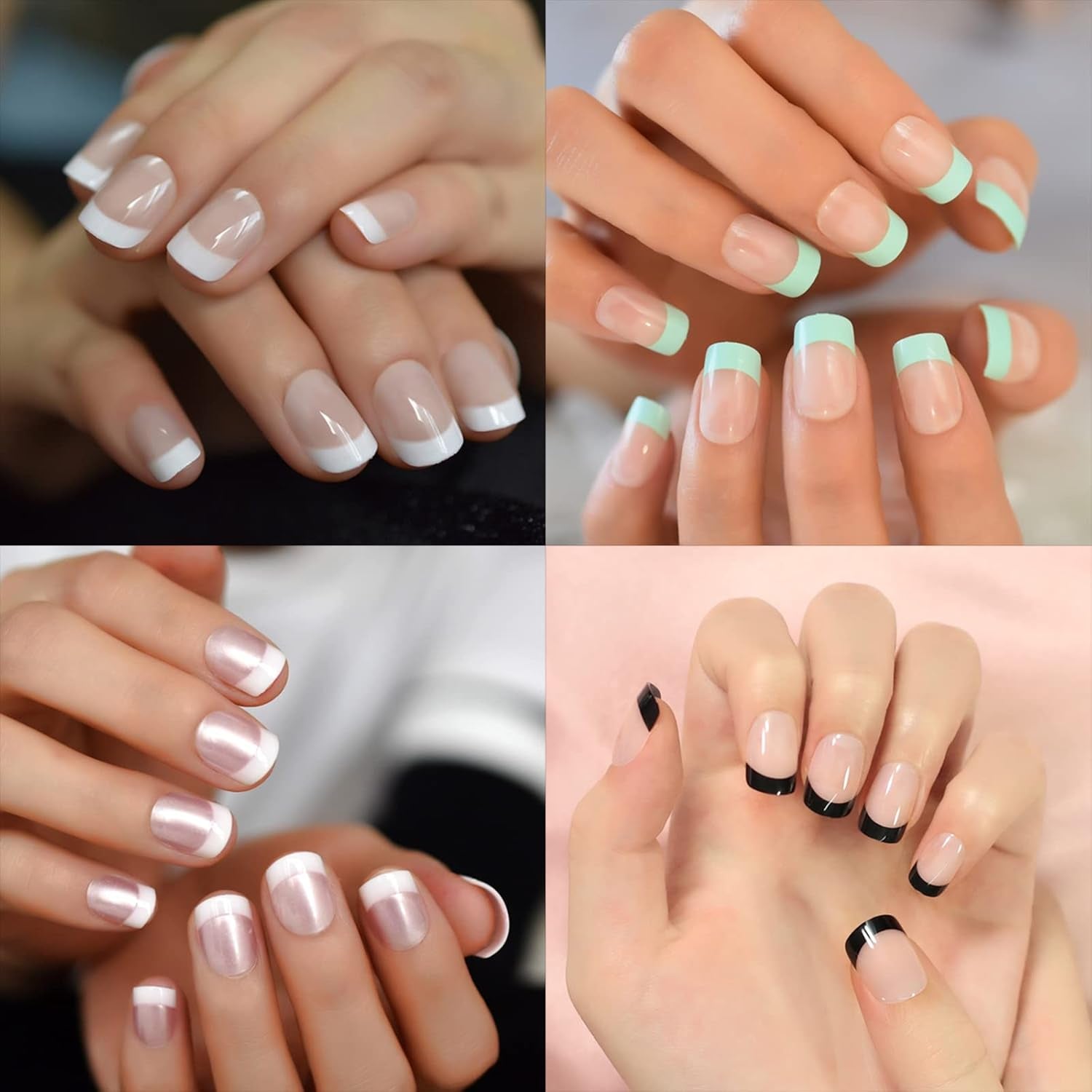600 stk ovale korte kunstige negle 12 størrelser halvt dækkende akryl falske neglespidser kunstige negle til manicure kvinder Salon DIY (gennemsigtig)