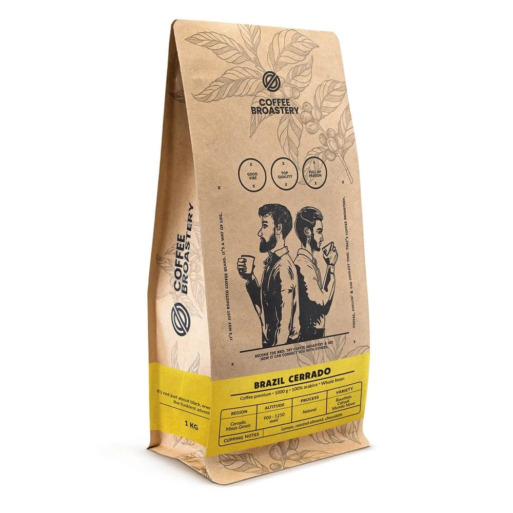 Sæt kaffebønner 2x1kg 2000g | Brasilien Mogiana | Brasilien Cerrado | Brasilien | Særlig kaffe | Frisk stegt