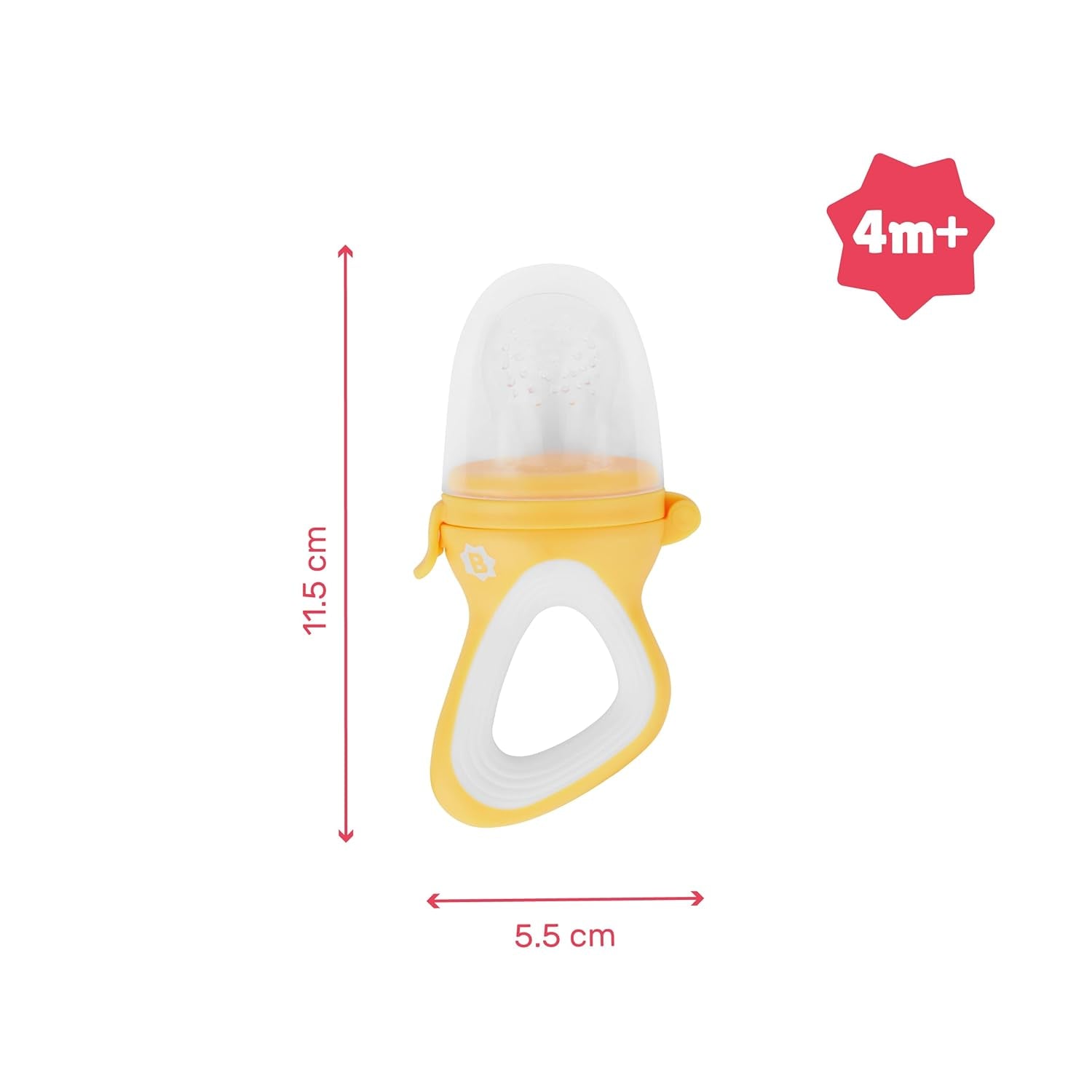 Badabulle babyfoder med beskyttende betræk, ergonomisk håndtag, beroliger tandkødet og introducerer nye smagsvarianter, fra 4 måneder, BPA-fri