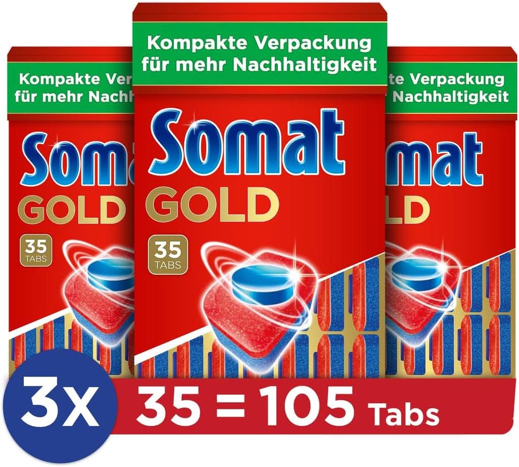 Somat Gold tabletter til opvaskemaskinen (105 tabletter) Køkkenopvaskemidler Naty Shop 105 kapsler -