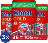 Somat Gold tabletter til opvaskemaskinen (105 tabletter) Køkkenopvaskemidler Naty Shop 105 kapsler -