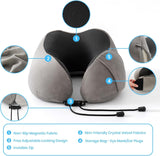 Nakkepude, Fly Nakkepude, Rejsepude, Voksen Nakkepude, Bil Nakkepude, Hjemmepude, Ergonomisk Memory Foam Pude, Vaskbar Smal Ryg, Justerbar, Grå