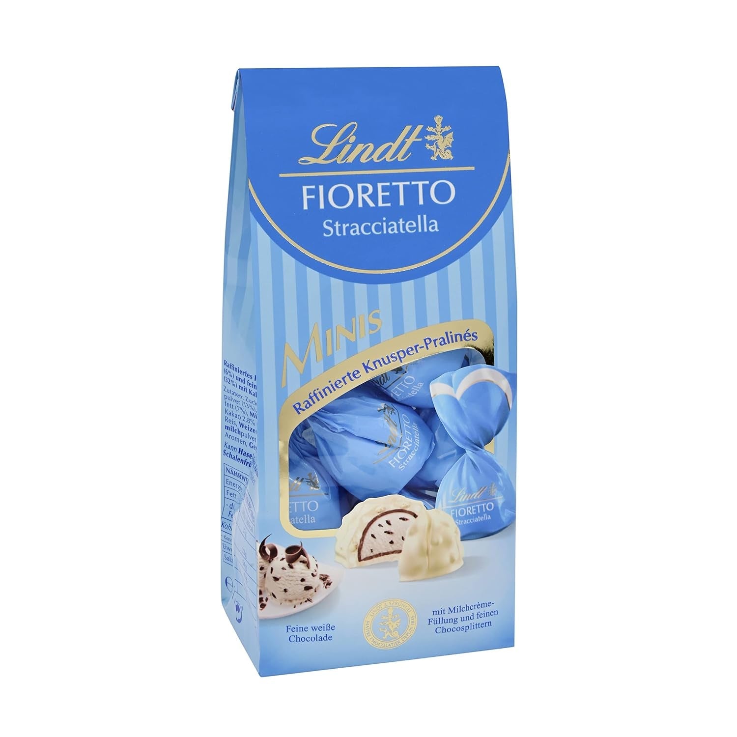 Lindt Chokolade | FIORETTO Zabaione gavesæt | 138g | 6 mælkechokoladepraliner med Zabaione-trøffelfyld og sprød topping, indeholdende alkohol | Chokolade gave