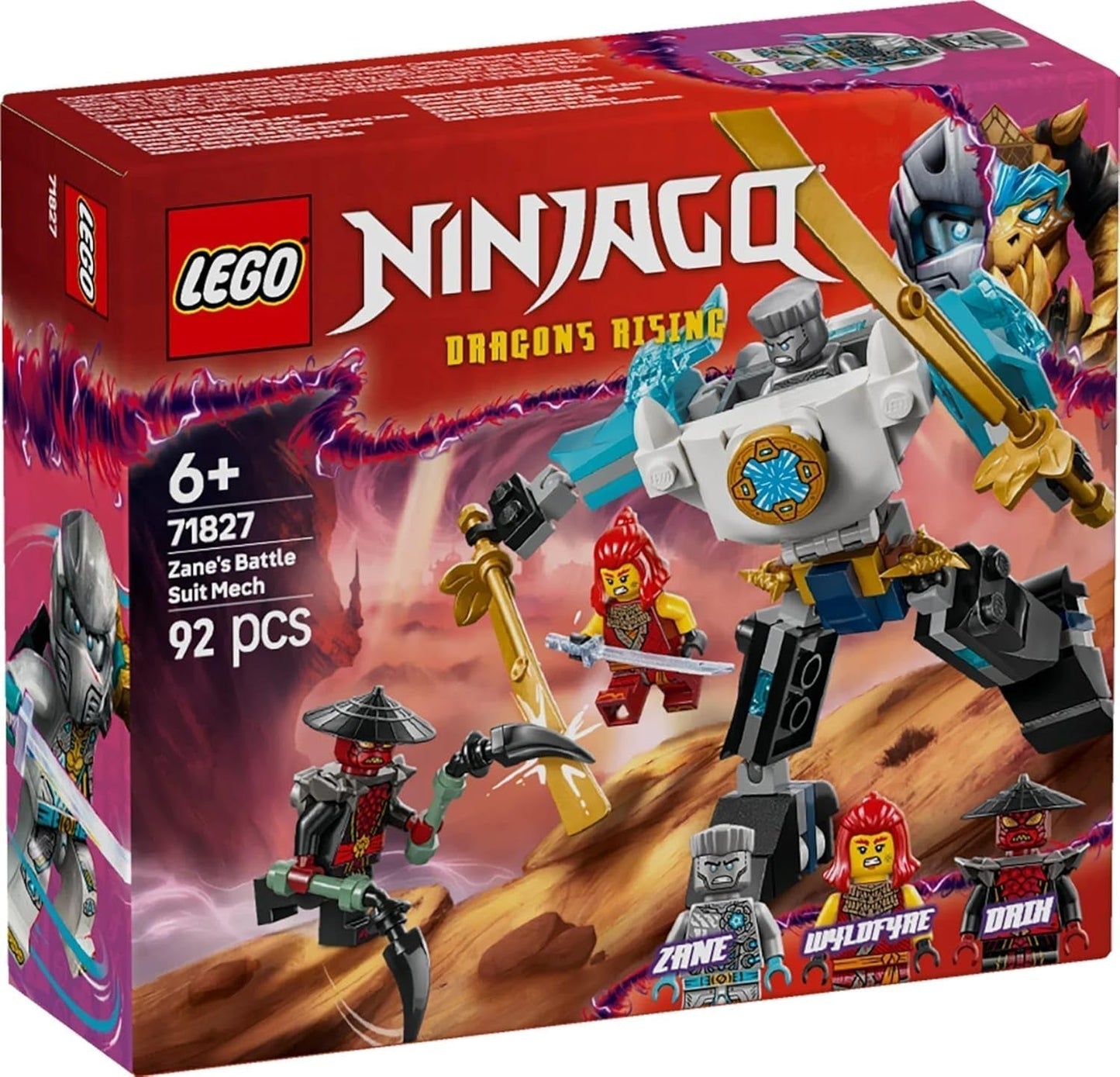 LEGO NINJAGO Zanes Action Mech - Ninja legetøj med 3 minifigurer til rollespil - Lille sæt til at bygge og lege til børn - Gaveidé til drenge og piger fra 6 år 71827 Byggesæt Besuche den LEGO-Store