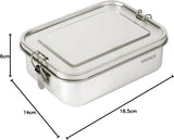 Wenco Rustfrit stål Madkasse 2 Rum Stor Kapacitet 850ml Madkasse Vandtæt Opvaskemaskine Tåler Inklusiv erstatnings Silikonering 18,5 x 14 x 5,5 cm Sølv (2 pakke) Madopbevaringsbokse Naty Shop