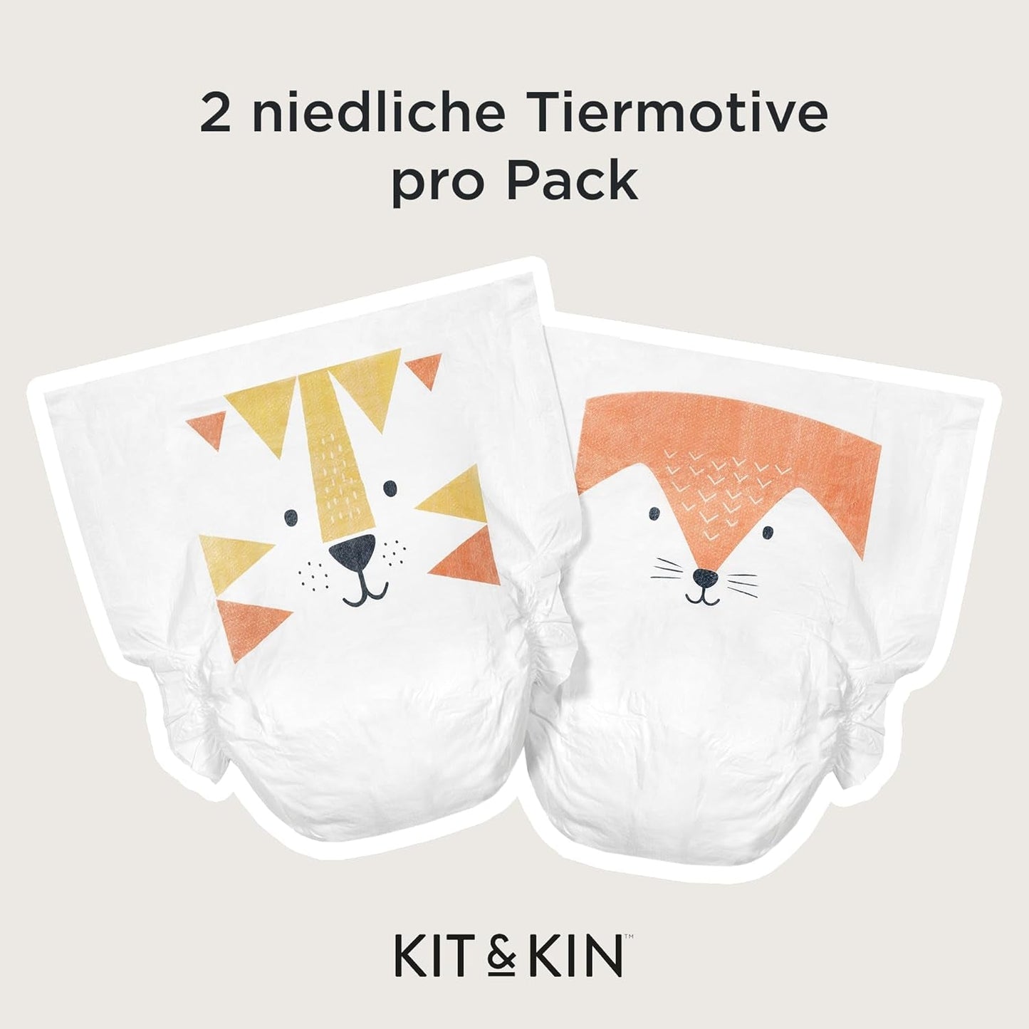 Kit & Kin Premium bleer, størrelse 4 (9-14 kg), 128 count, plantebaseret og allergivenlig, pålidelig lækagebeskyttelse, vegansk og grusomhedsfri