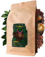 Santos | Kaffebønner 2500g - 100% Arabica fra Brasilien | til espresso, cappuccino eller stærk filtreret kaffe | Omni Stege | Klassisk kaffe - den perfekte introduktion til specialkaffe