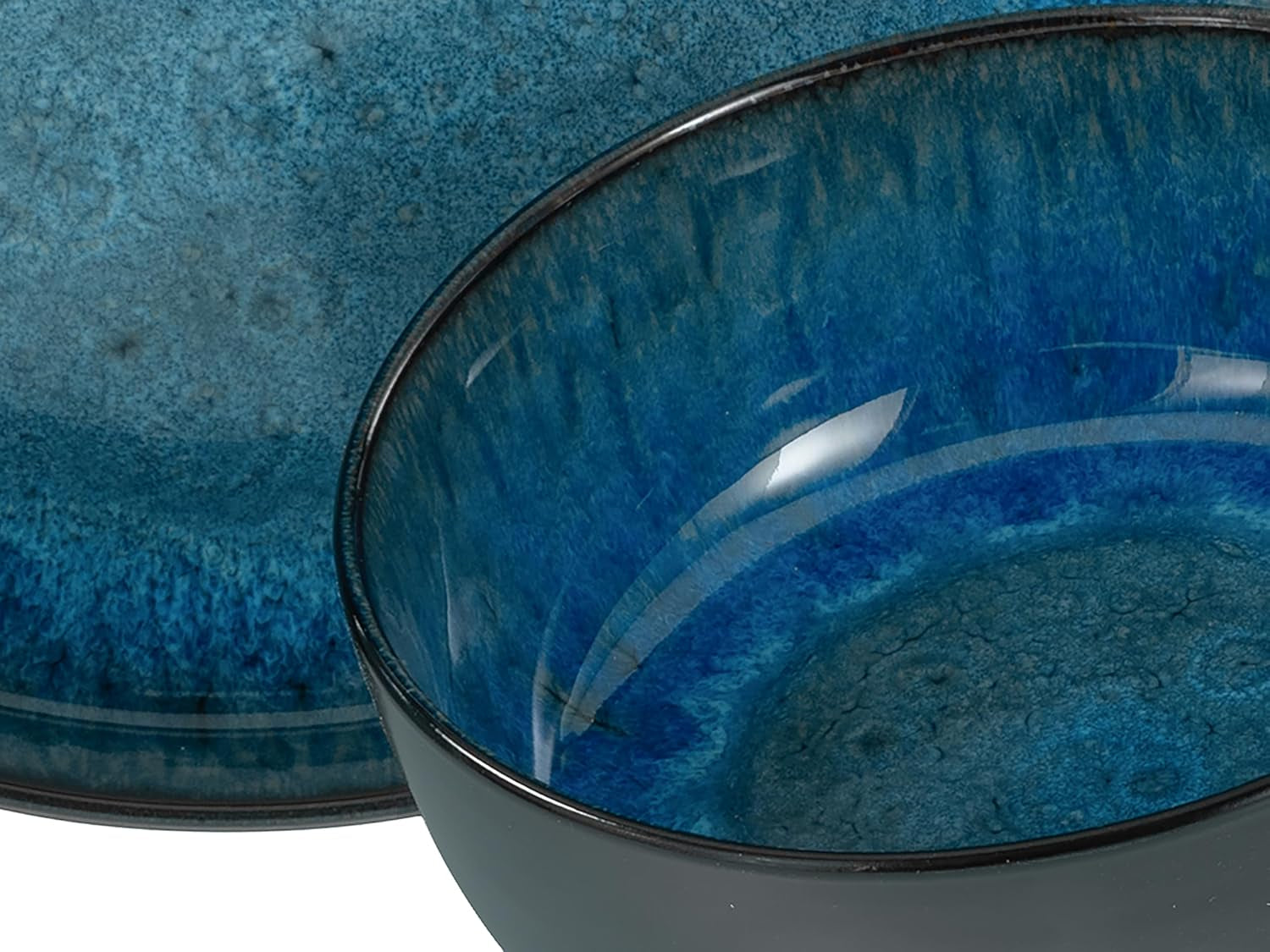 CreaTable, 20149, Nordic Fjord Blue Series, 16-delt porcelænssæt til 4, Porcelænskombinationsservice, Tåler opvaskemaskine og mikroovn, Kvalitetsfremstilling