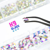 2630 stk AB krystal mousserende sten til negle, 120 12 typer store mousserende sten + 2510 6 størrelser runde K9 glassten til negle, rhinsten, negledesign, negle charms til ansigtskunst
