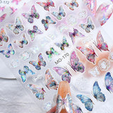 5D prægede sommerfugle negle klistermærker selvklæbende sommerfugle negle dekoration klistermærker aurora sommerfugl negle art stickers negle tilbehør design sommerfugl negle stickers negle art stickers