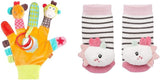 Fehn legehandske safari - abe- og elefantfingerdukker til børn & enhjørning klokkestrømper til børn - børnestrømper med klokkefunktion og enhjørninghoved - stimuler motorik og sanser Bebe Toys Naty Shop Unicorn ranglesok til børn Safari