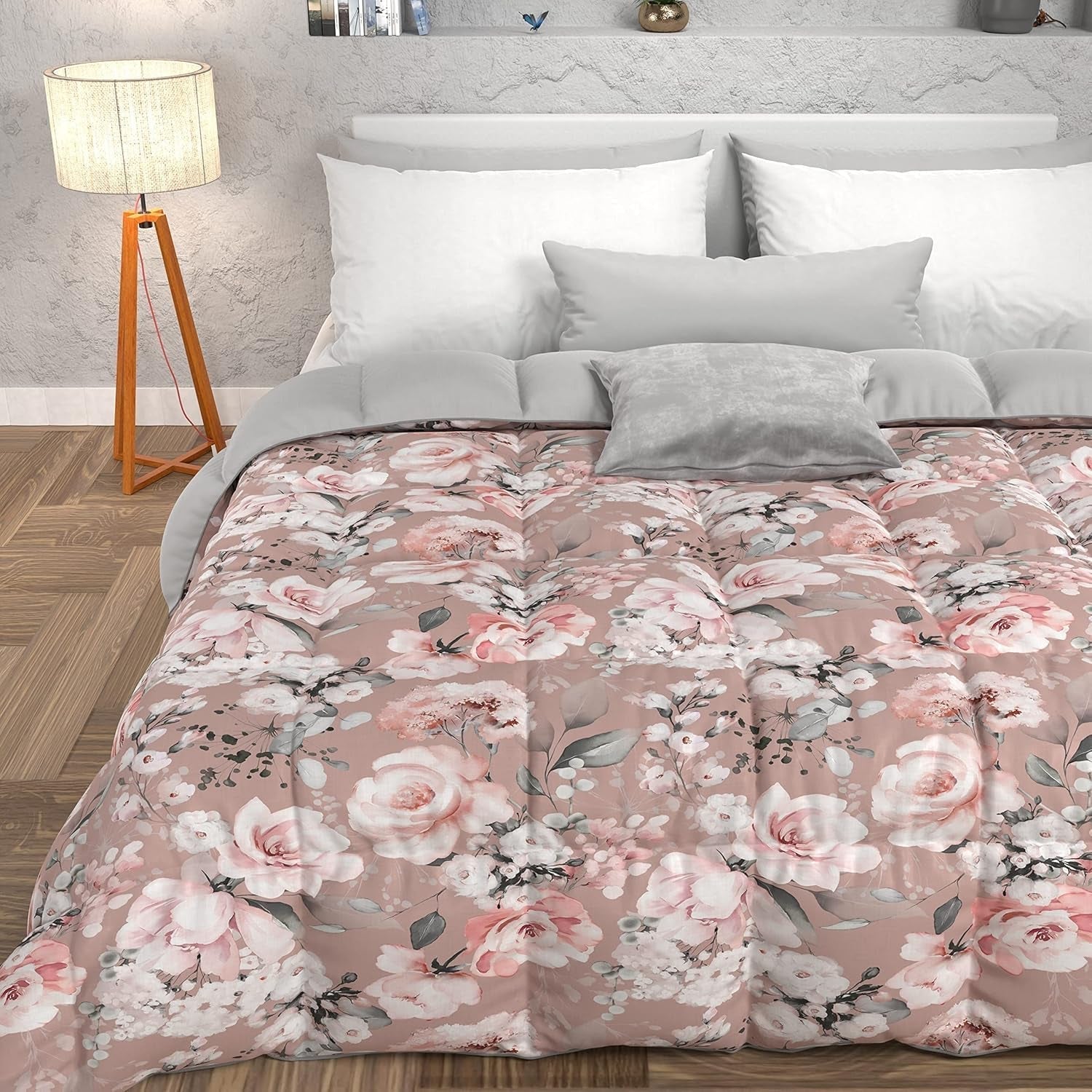 PETTI Artigiani Italiani - Vinterdyne, Vinterdyne, Enkel quilt, Dobbeltsidet, monofarvet og digitalt tryk, 100% hypoallergen mikrofiber, Made in Italy